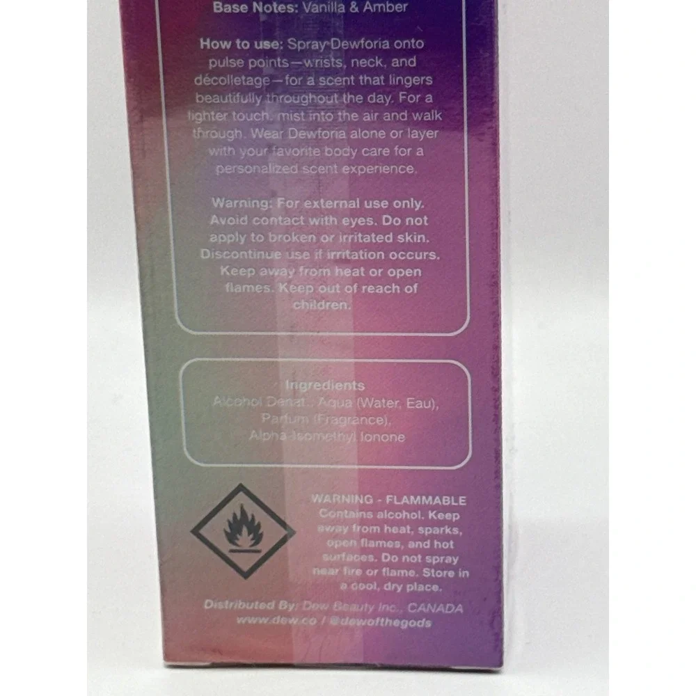 Dew of the Gods Dewforia Body Fragrance One &‎ Only Lychee Dragon Fruit 3.38oz